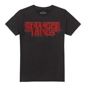 Stranger Things 5 Unisex Adult Dripping Logo T-Shirt / Black